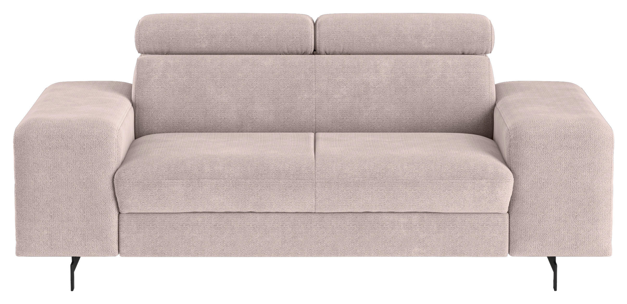 2-SITZER-SOFA Chenille Creme  - Creme/Schwarz, Textil/Metall (198/81/100cm) - MID.YOU