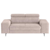 2-SITZER-SOFA Chenille Creme  - Creme/Schwarz, Textil/Metall (198/81/100cm) - MID.YOU