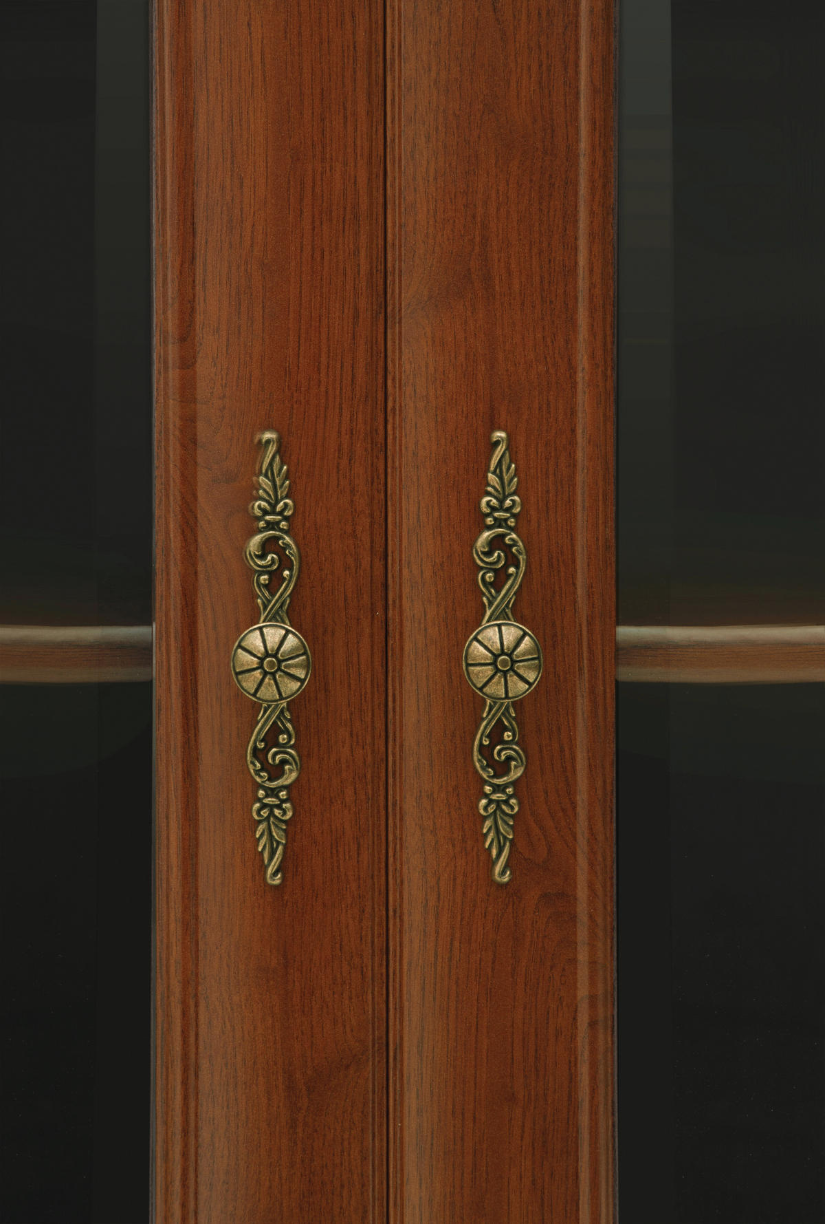 VITRÍNA, barvy kaštanu, 110/204,5/43 cm - bronzová/průhledné, Design, kov/kompozitní dřevo (110/204,5/43cm) - Cantus