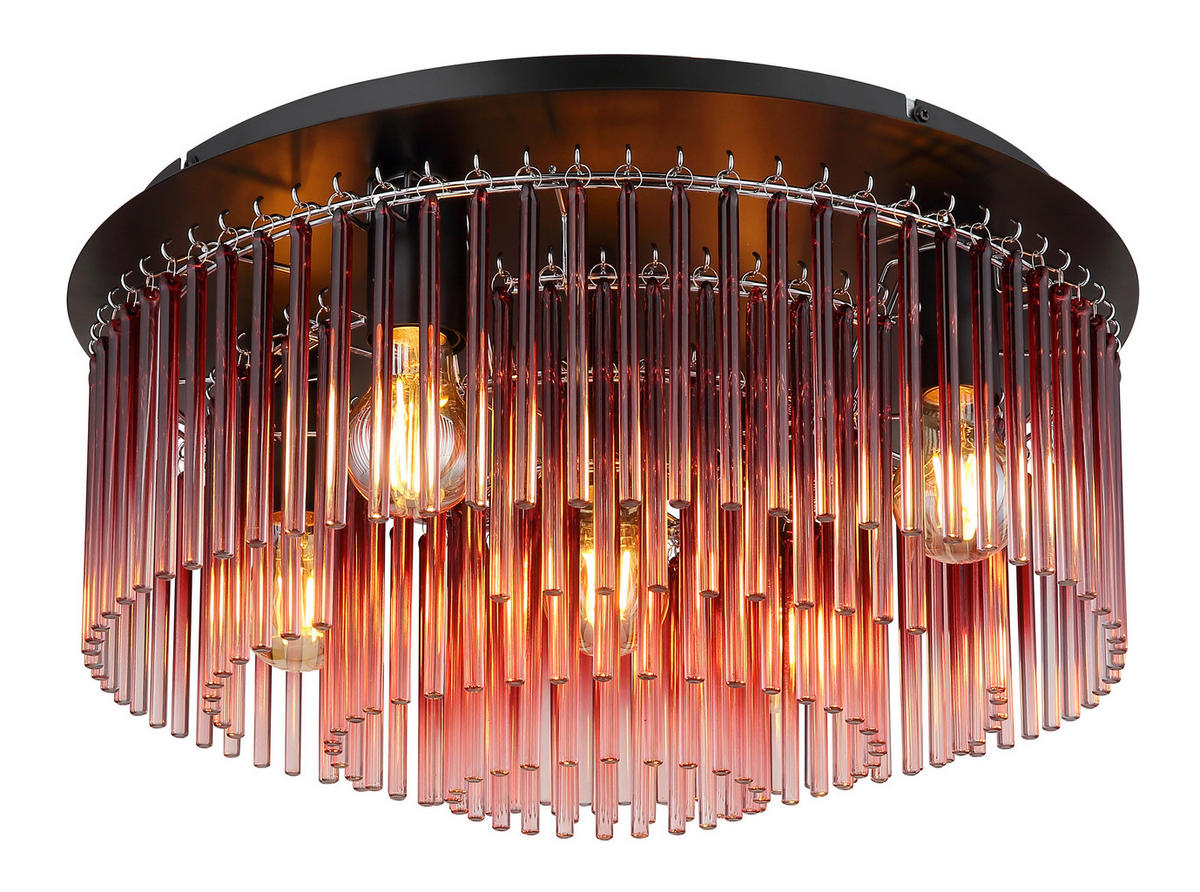 DECKENLEUCHTE GORLEY 50/25 cm   - Klar/Chromfarben, Basics, Glas/Metall (50/25cm) - Globo