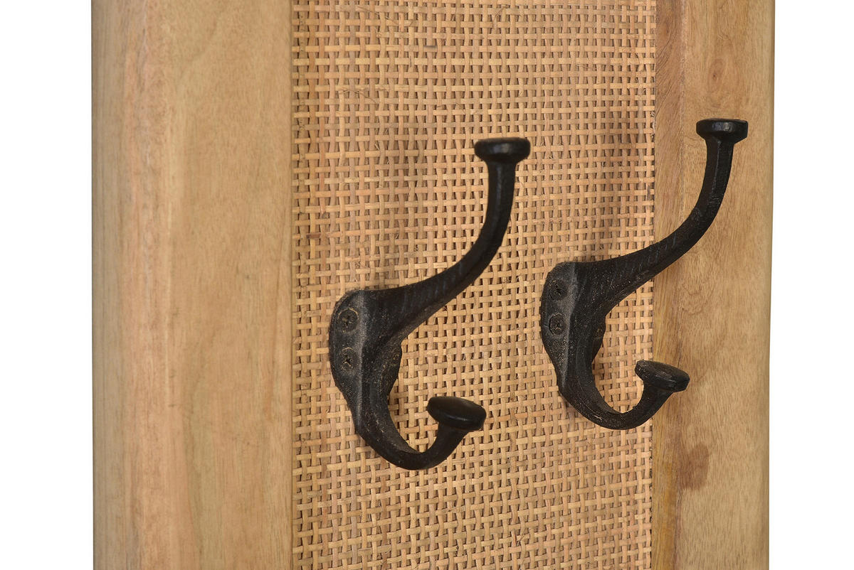 GARDEROBENPANEEL  in 35/110/8 cm  - Schwarz/Naturfarben, Design, Holz/Metall (35/110/8cm) - MID.YOU