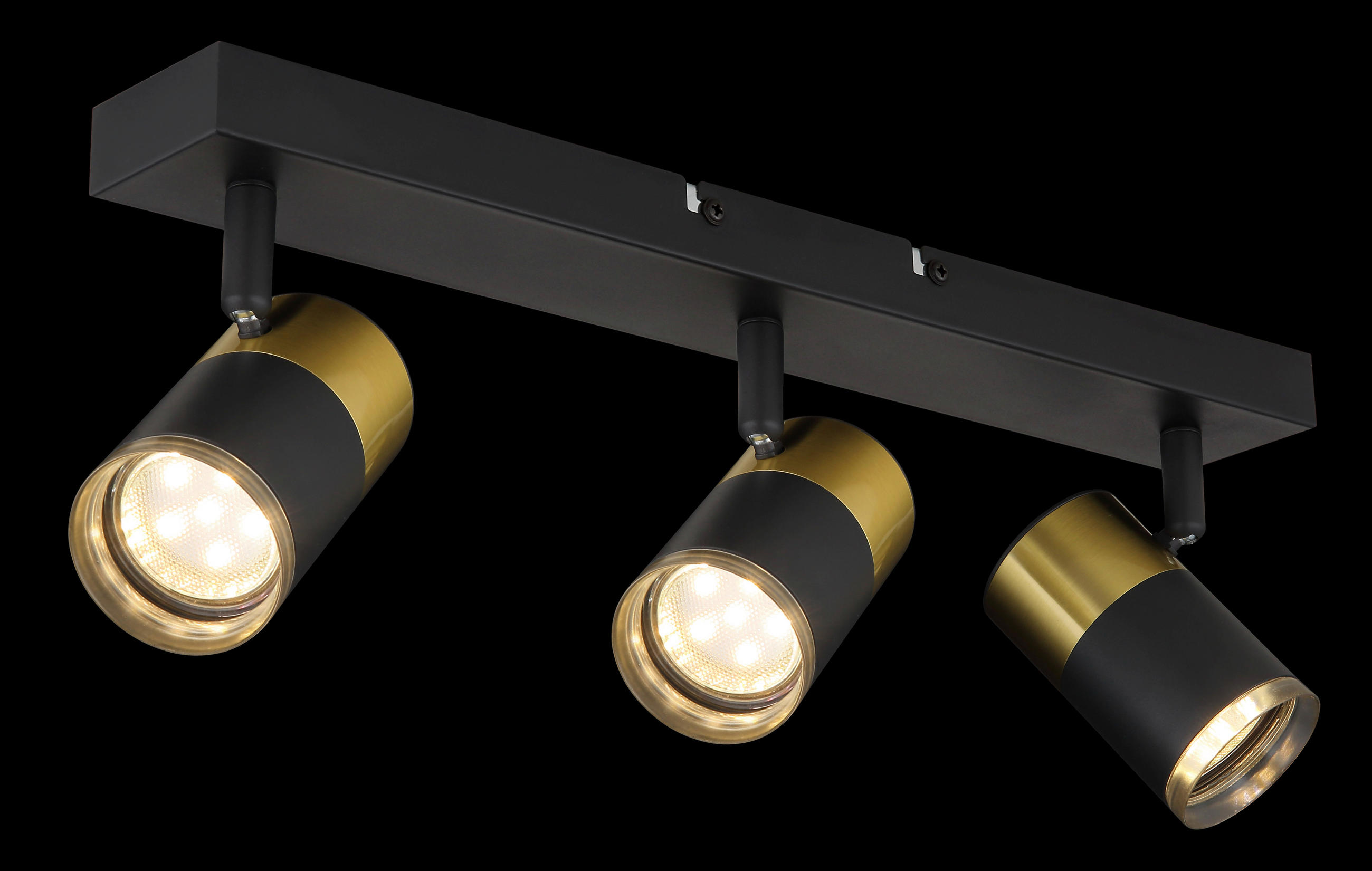 BODOVÉ SVIETIDLO, 25 W/GU10, 41/6/12 cm - čierna/medená, Design, kov/plast (41/6/12cm) - Globo