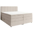 BOXSPRINGBETT 140/200 cm,  in Creme, gepolstertes Kopfteil, Bettkasten, Topper, Matratzen, H2 + H3 = mittel + fest  - Creme/Schwarz, KONVENTIONELL, Kunststoff/Textil (140/200cm) - Esposa