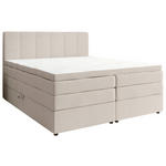 BOXSPRINGBETT 180/200 cm,  in Creme, gepolstertes Kopfteil, Bettkasten, Topper, Matratzen, H2 + H3 = mittel + fest  - Creme/Schwarz, KONVENTIONELL, Kunststoff/Textil (180/200cm) - Esposa