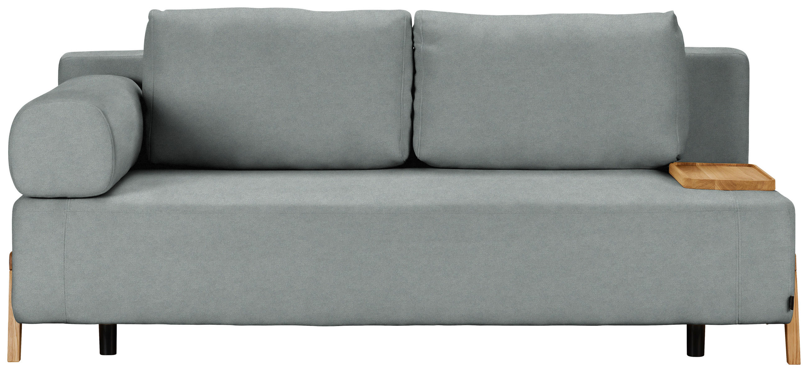 SCHLAFSOFA Mikrofaser Grau  - Naturfarben/Grau, Design, Holz/Textil (211/88/102cm) - Niels Andersson