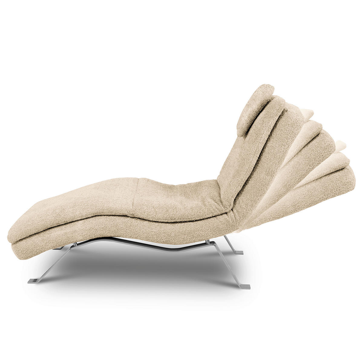 RELAXLIEGE Bouclé Creme  - Silberfarben/Creme, Design, Textil/Metall (65/95/171cm) - Celina Home