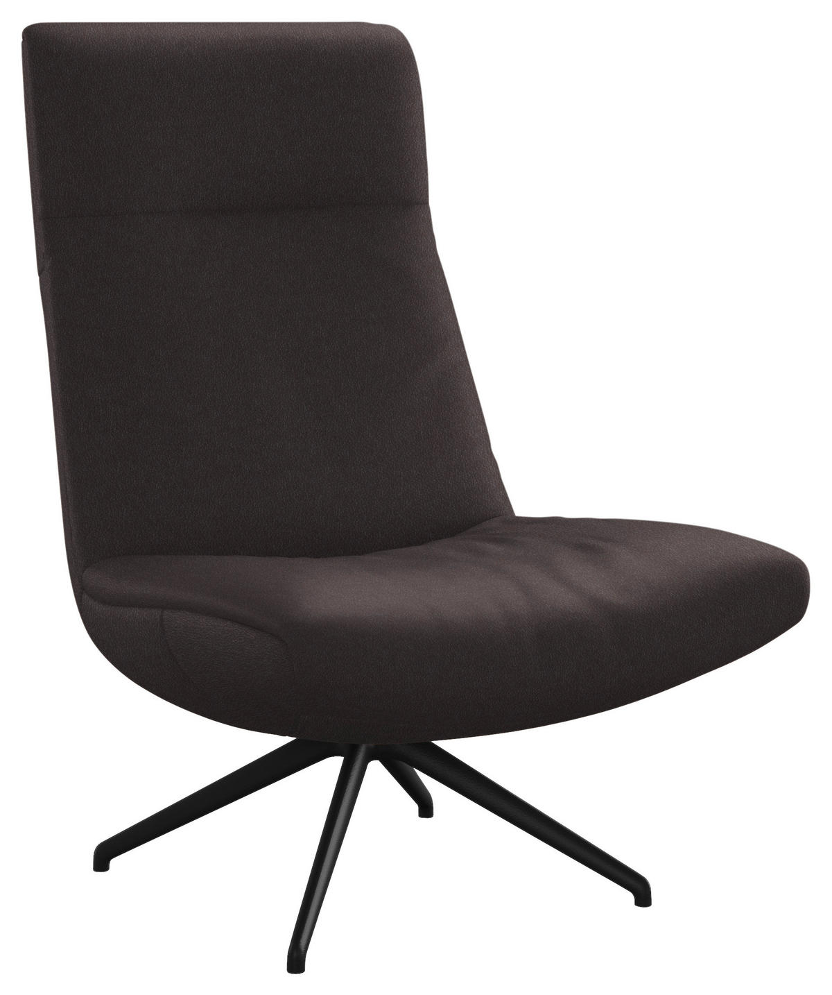 SESSEL in Echtleder Dunkelbraun  - Dunkelbraun/Schwarz, Modern, Leder/Metall (74/105/92cm) - Johann Jakob