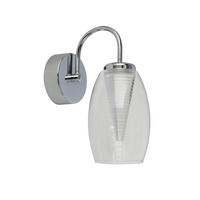 LED VÄGGLAMPA Cyclone 11.5/20/26.5 cm   - kromfärg, Basics, metall/glas (11.5/20/26.5cm)