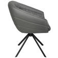 ARMLEHNSTUHL  in Eisen Echtleder pigmentiert  - Anthrazit/Schwarz, Design, Leder/Metall (62/82/64cm) - Belluti