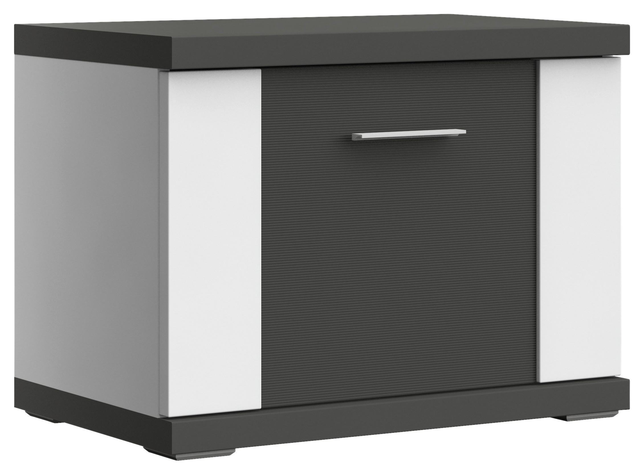 GARDEROBENBANK Graphitfarben, Weiß - Chromfarben/Graphitfarben, Basics, Metall (65/49/42cm) - Xora