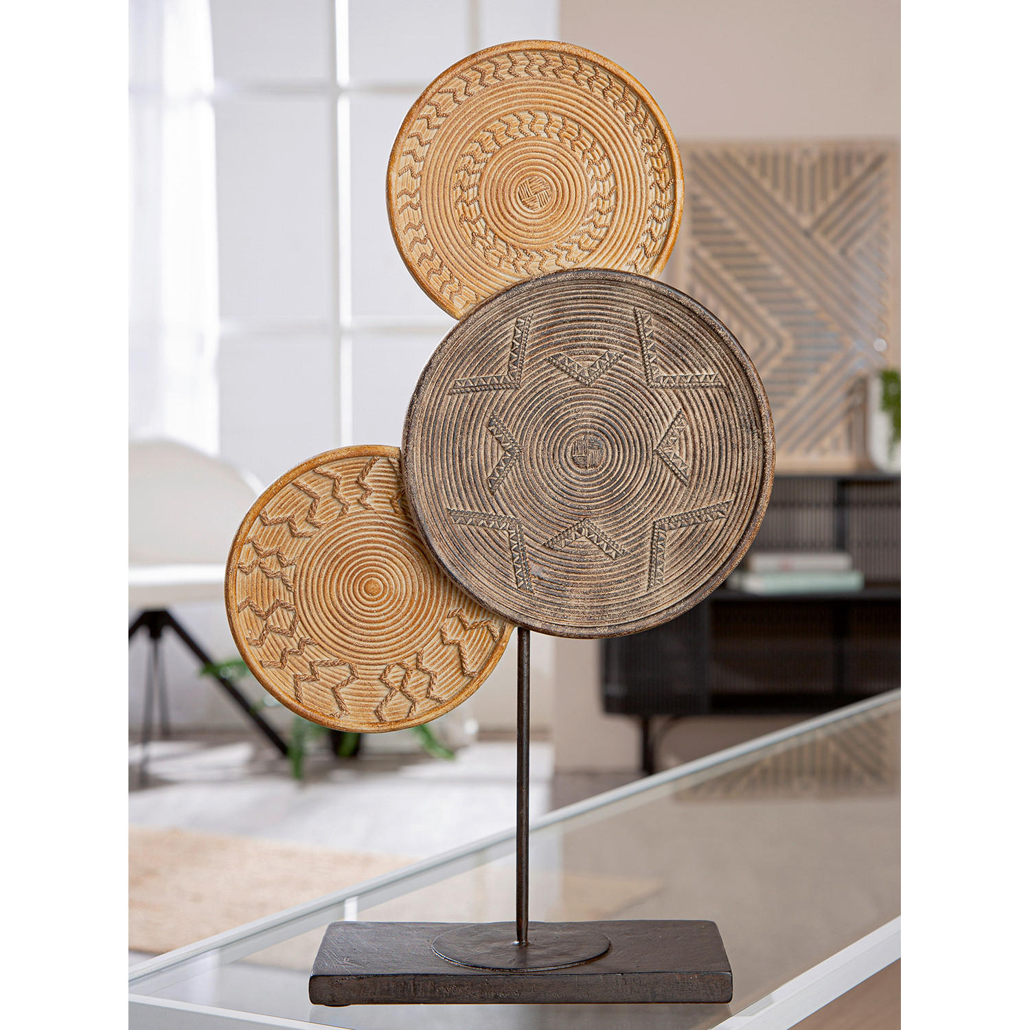 SKULPTUR - Hellbraun, LIFESTYLE, Kunststoff/Metall (27/44/10cm)