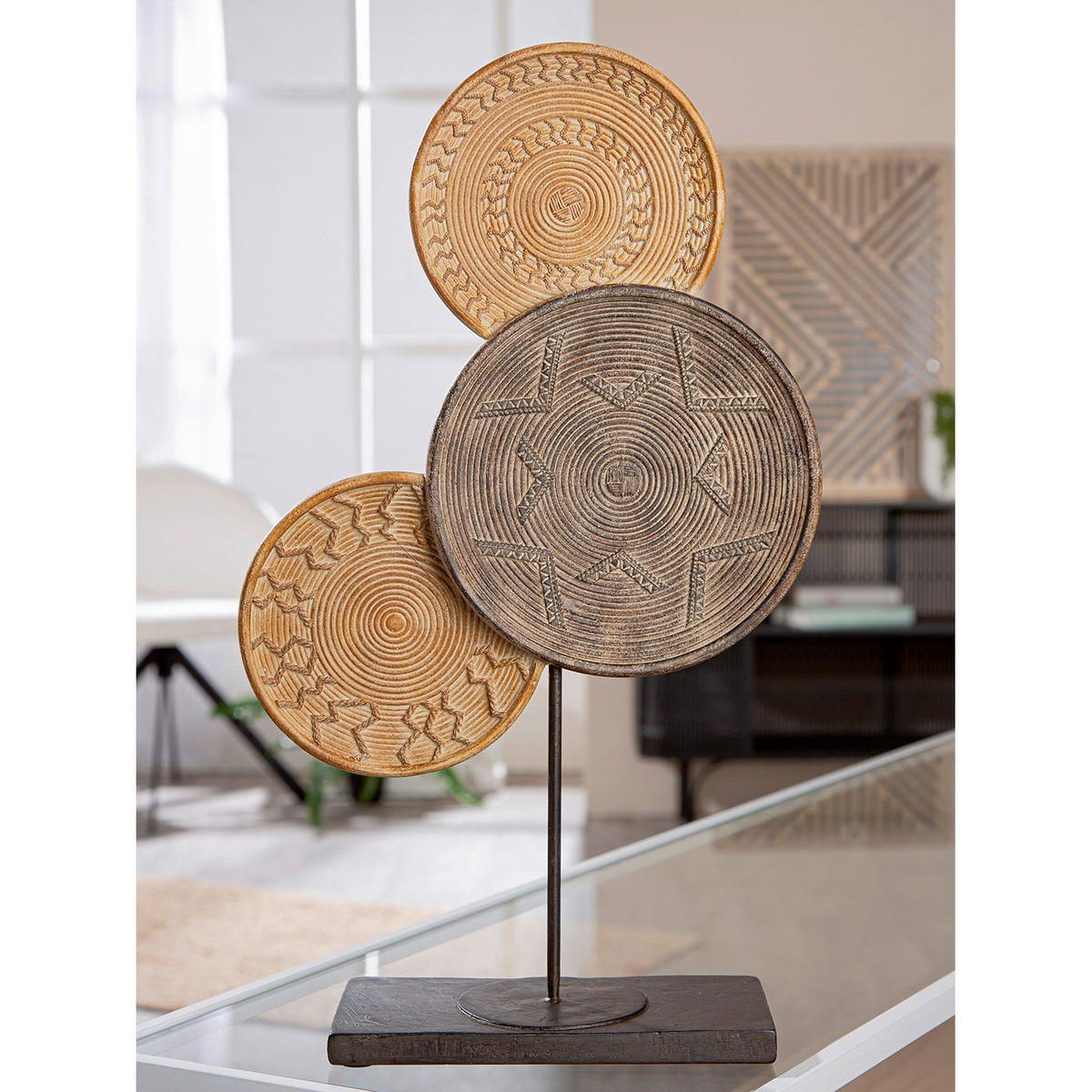 SKULPTUR - Hellbraun, LIFESTYLE, Kunststoff/Metall (27/44/10cm)
