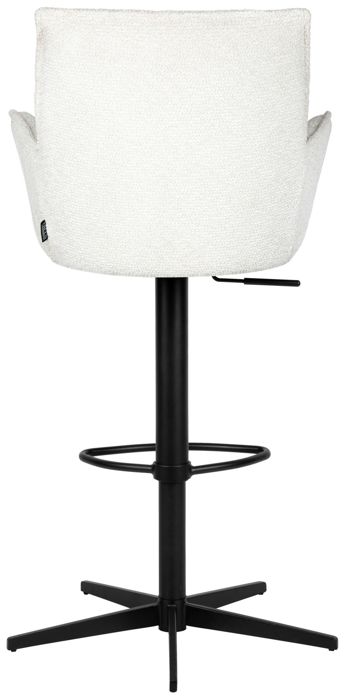 BARHOCKER in Metall, Textil Creme, Schwarz  - Creme/Schwarz, Design, Textil/Metall (56/103-120/55cm) - Niels Andersson