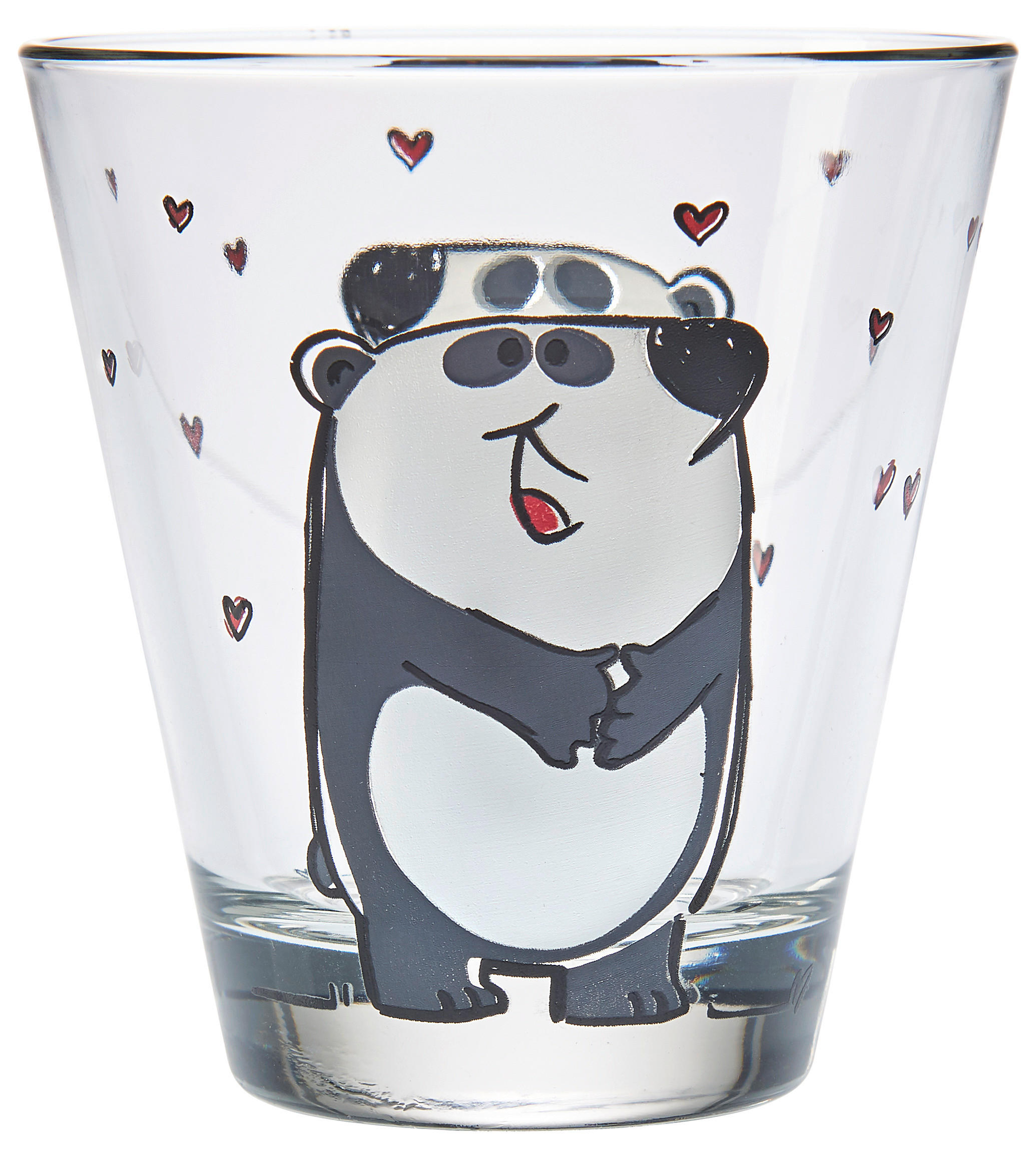 DĚTSKÁ SKLENICE - bílá/černá, Trend, sklo (215ml) - Leonardo