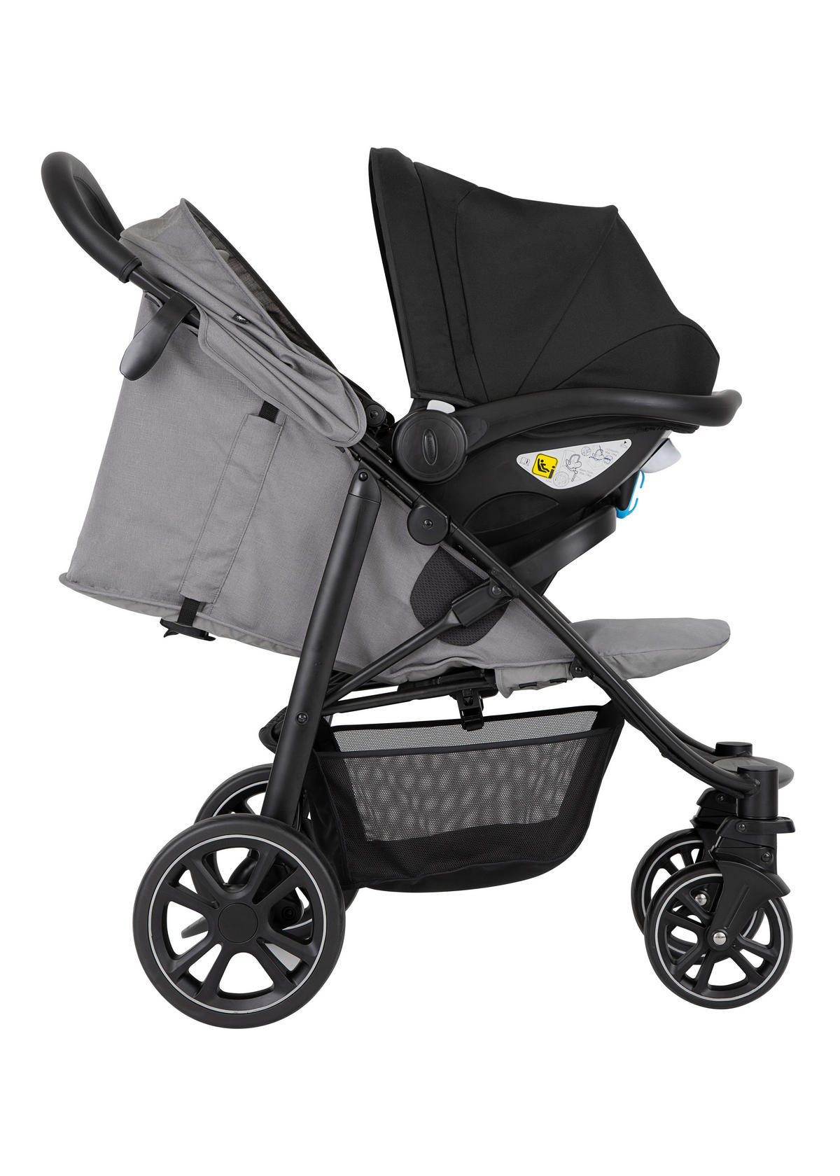 BUGGY EEZEFOLD  - Schwarz/Grau, Basics, Textil/Metall (60/104/94cm) - Graco