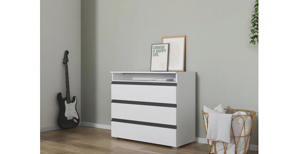 KOMMODE in 93/81/42 cm - Silberfarben/Graphitfarben, Trend, Holzwerkstoff (93/81/42cm) - Xora