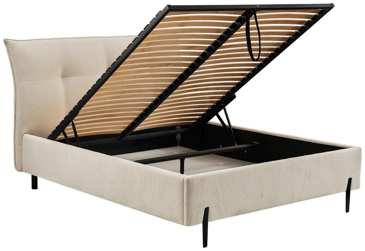 TAPECIRANI KREVET   180/200 cm   krem  - crna/krem, Moderno, drvo/metal (180/200cm) - MID.YOU