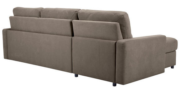 ECKSOFA Braun Webstoff Schlaffunktion, Rücken echt, Matratze, Rückenkissen, Bettkasten  - Schwarz/Braun, KONVENTIONELL, Kunststoff/Textil (160/270cm) - Carryhome