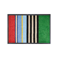 FUßMATTE  50/75 cm  Rot, Dunkelgrün, Beige, Pastellblau  - Dunkelgrün/Pastellblau, Basics, Kunststoff (50/75cm)