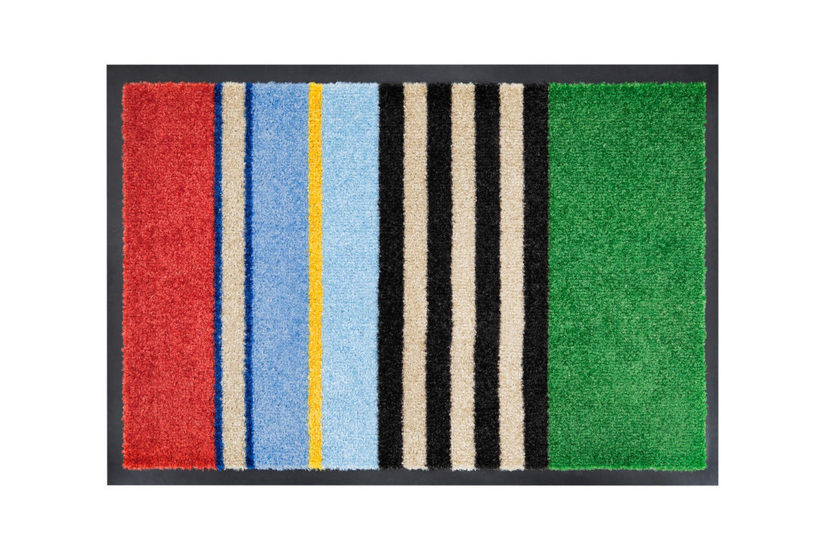 FUßMATTE  50/75 cm  Rot, Dunkelgrün, Beige, Pastellblau  - Dunkelgrün/Pastellblau, Basics, Kunststoff (50/75cm)