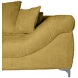 ECKSOFA Senfgelb Chenille  - Chromfarben/Senfgelb, KONVENTIONELL, Textil/Metall (227/329cm) - Carryhome