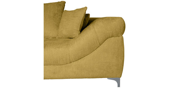 ECKSOFA Senfgelb Chenille - Chromfarben/Senfgelb, KONVENTIONELL, Textil/Metall (227/329cm) - Carryhome