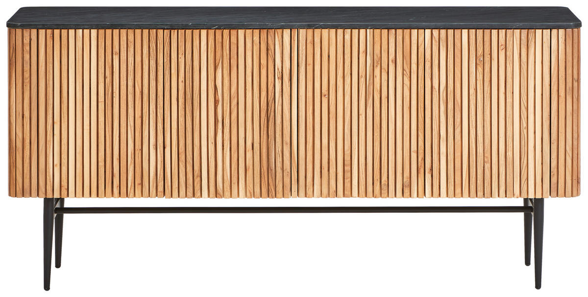 SIDEBOARD 170/80/40 cm  in Schwarz, Akaziefarben  - Schwarz/Akaziefarben, Lifestyle, Holz/Stein (170/80/40cm) - Landscape