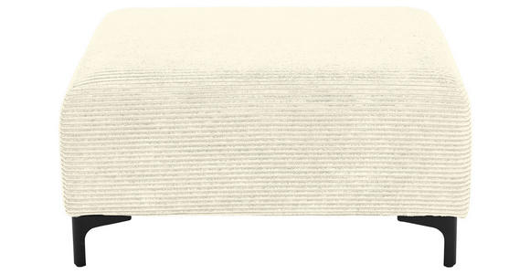 HOCKER in Textil Creme - Creme/Schwarz, KONVENTIONELL, Textil/Metall (99/46/77cm) - Carryhome