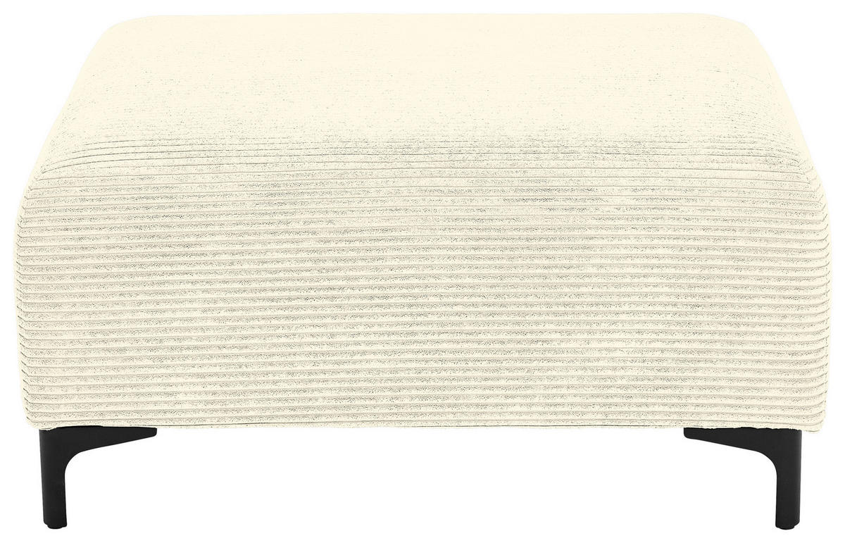 HOCKER in Textil Creme  - Creme/Schwarz, Konventionell, Textil/Metall (99/46/77cm) - Carryhome