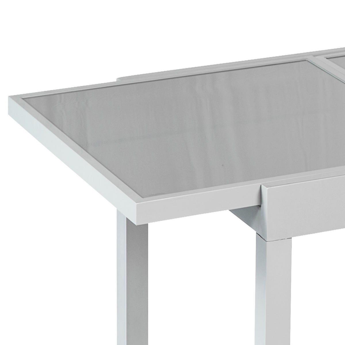 GARTENTISCH 120/90/75 cm Metall, Glas rechteckig  - Silberfarben, KONVENTIONELL, Glas/Metall (120/90/75cm) - Gardenson