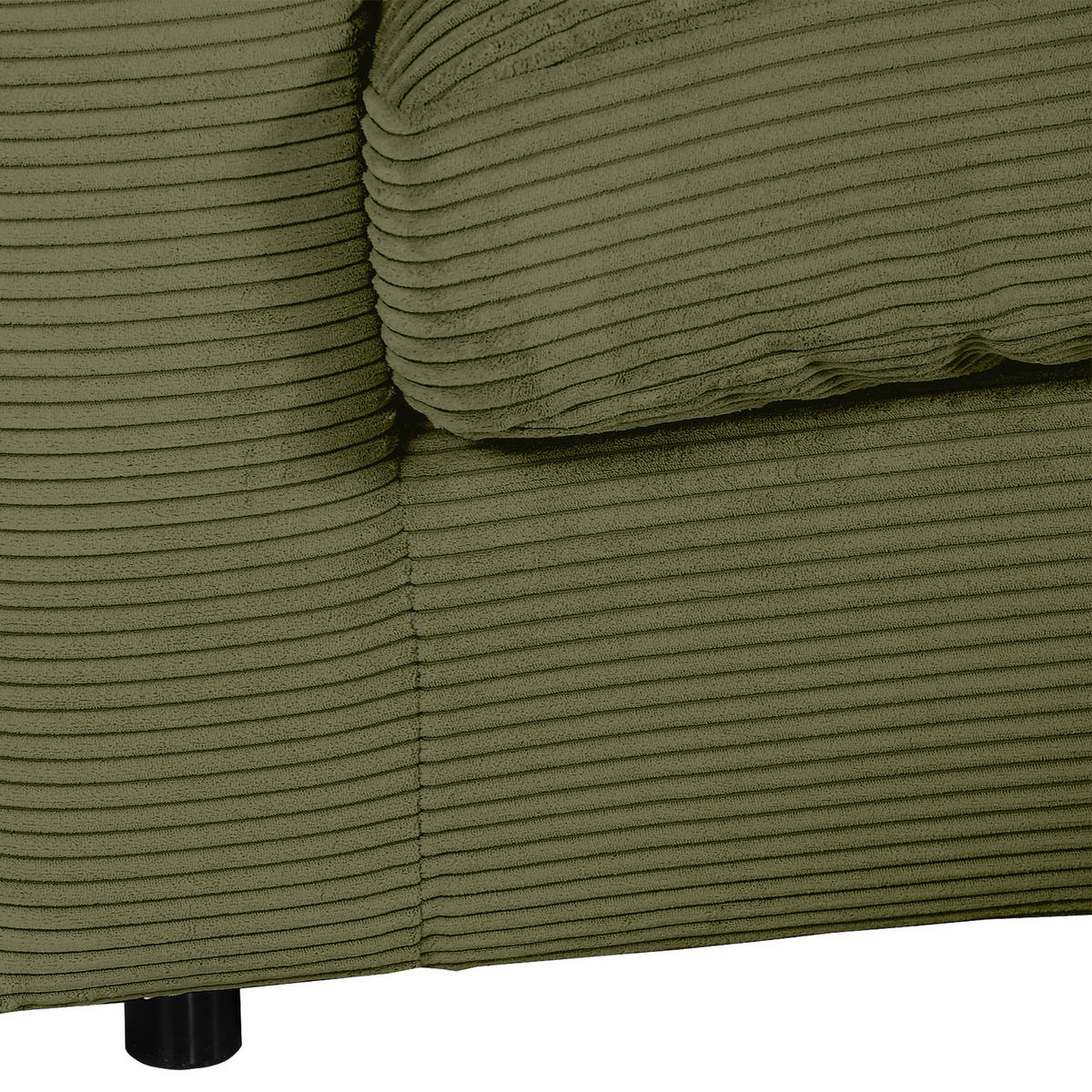 ECKSOFA Olivgrün Cord Zierkissen, Rückenkissen, Rücken echt  - Schwarz/Olivgrün, Design, Kunststoff/Textil (235/175cm) - home24