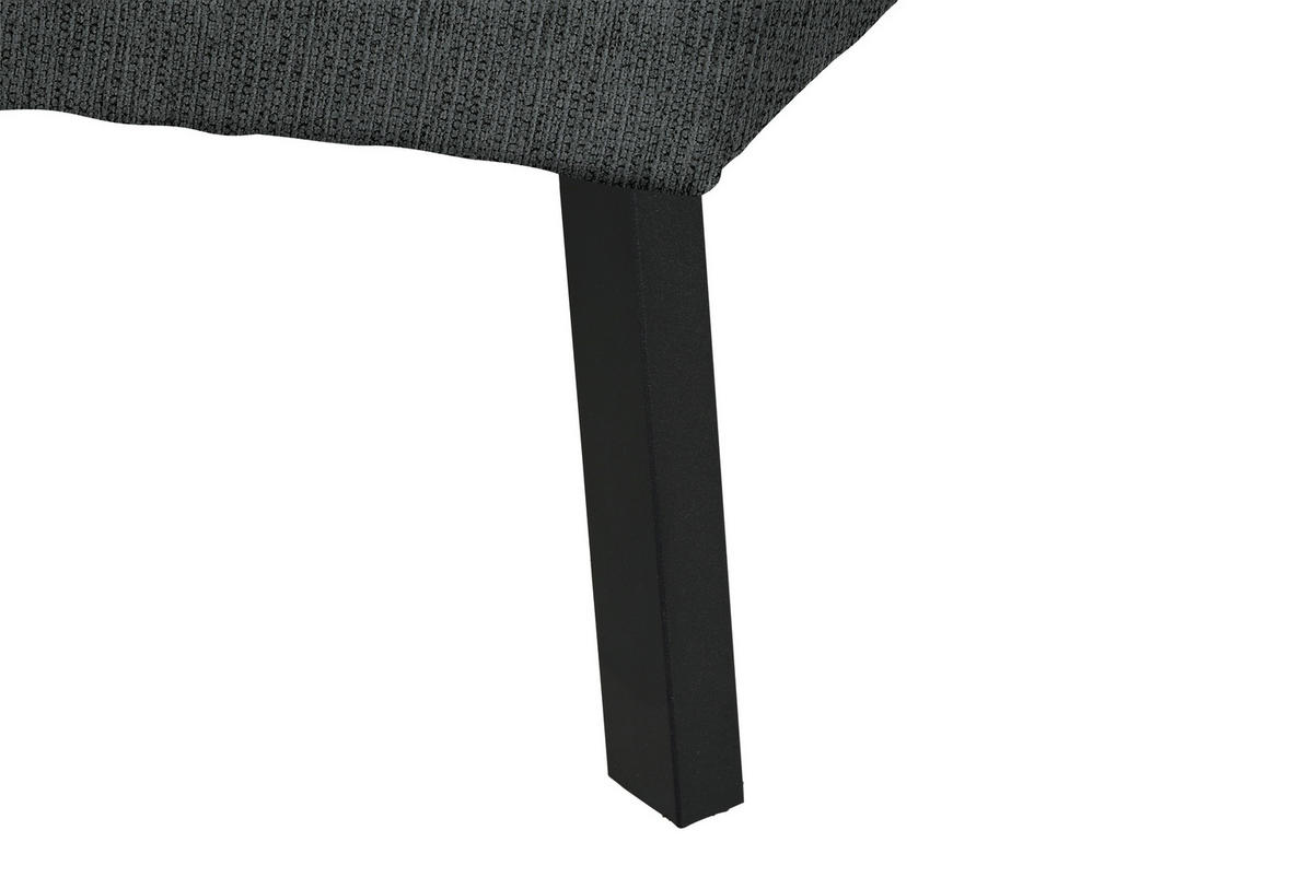 ECKSOFA in Webstoff Anthrazit  - Anthrazit/Schwarz, Design, Textil/Metall (205/280cm) - MID.YOU