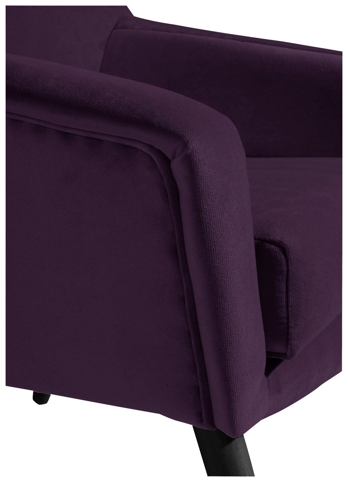 SESSEL Samt, Velours Lila, Schwarz    - Lila/Schwarz, Design, Holz/Textil (67/81/71cm) - Max Winzer