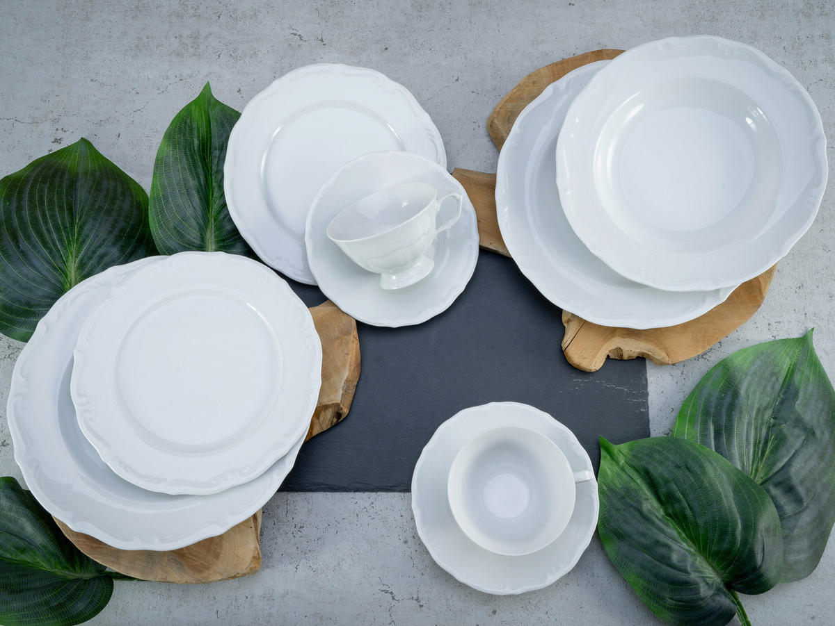 KOMBINOVANÝ SERVIS, 30-dielne, porcelán - biela, Basics, keramika - Creatable