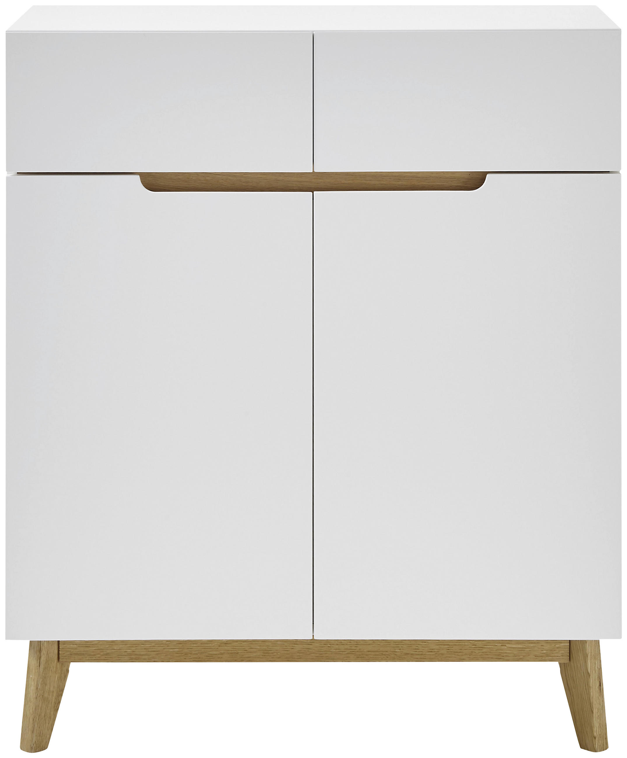 SCHUHSCHRANK Eiche furniert Naturfarben, Weiß  - Weiß/Naturfarben, Design, Holz/Holzwerkstoff (85/101/40cm) - Livetastic
