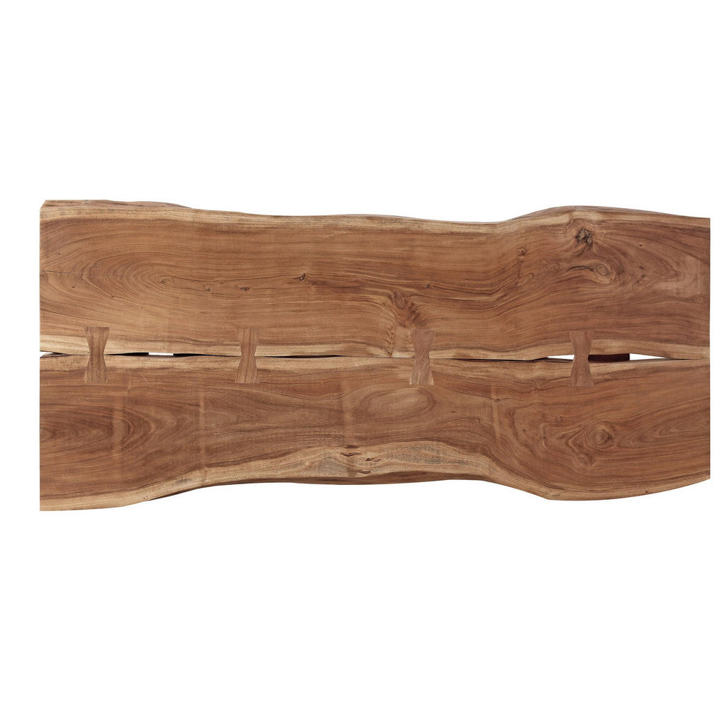 Thumbnail - Xxxl Esstisch, Akazie, Holz, Metall, Akazie, massiv, rechteckig, X-Form, 180x76x80 cm, Handmade in India, schnell aufzub...