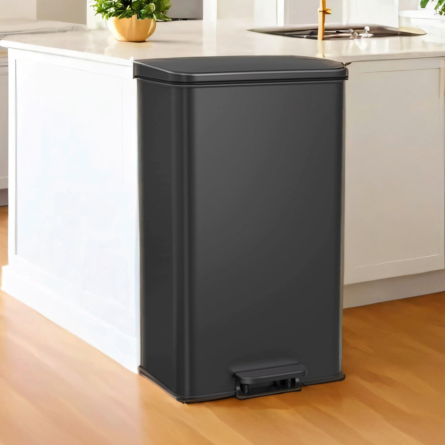 ABFALLSAMMLER 40 l  Metall, Kunststoff  - Schwarz, Basics, Kunststoff/Metall (34,5/59,5/32cm)