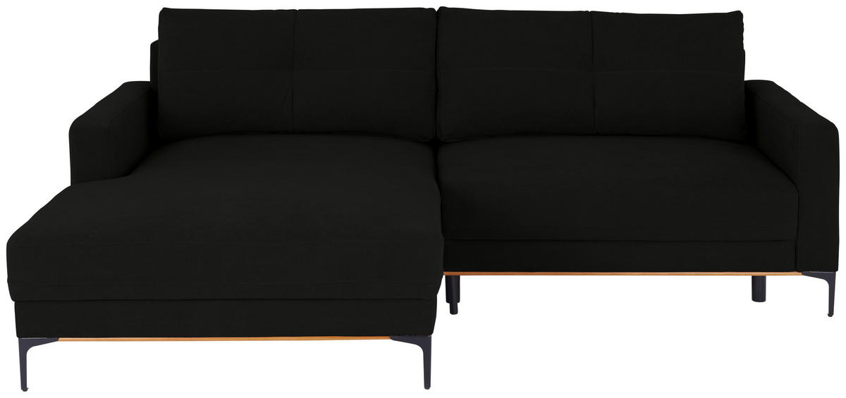 ECKSOFA in Schwarz  - Schwarz, Modern, Textil/Metall (162/238cm) - Ondega