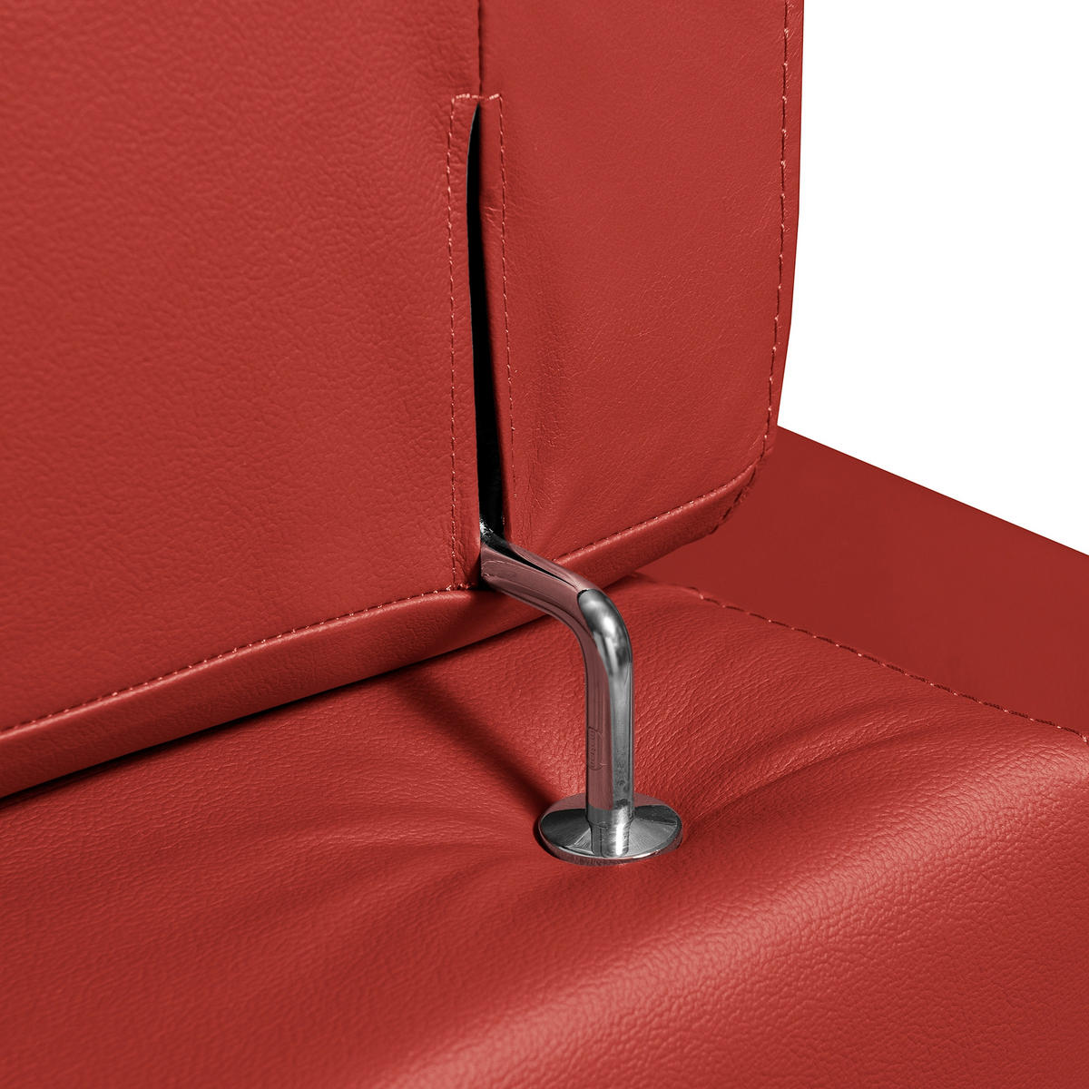 ECKSOFA  in Echtleder Rot  - Wengefarben/Rot, Design, Leder/Holz (265/265cm) - Livetastic