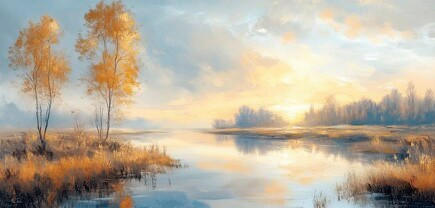 Euroart Leinwandbild Atmospheric Landscape VI Mehrfarbig 115x55 cm