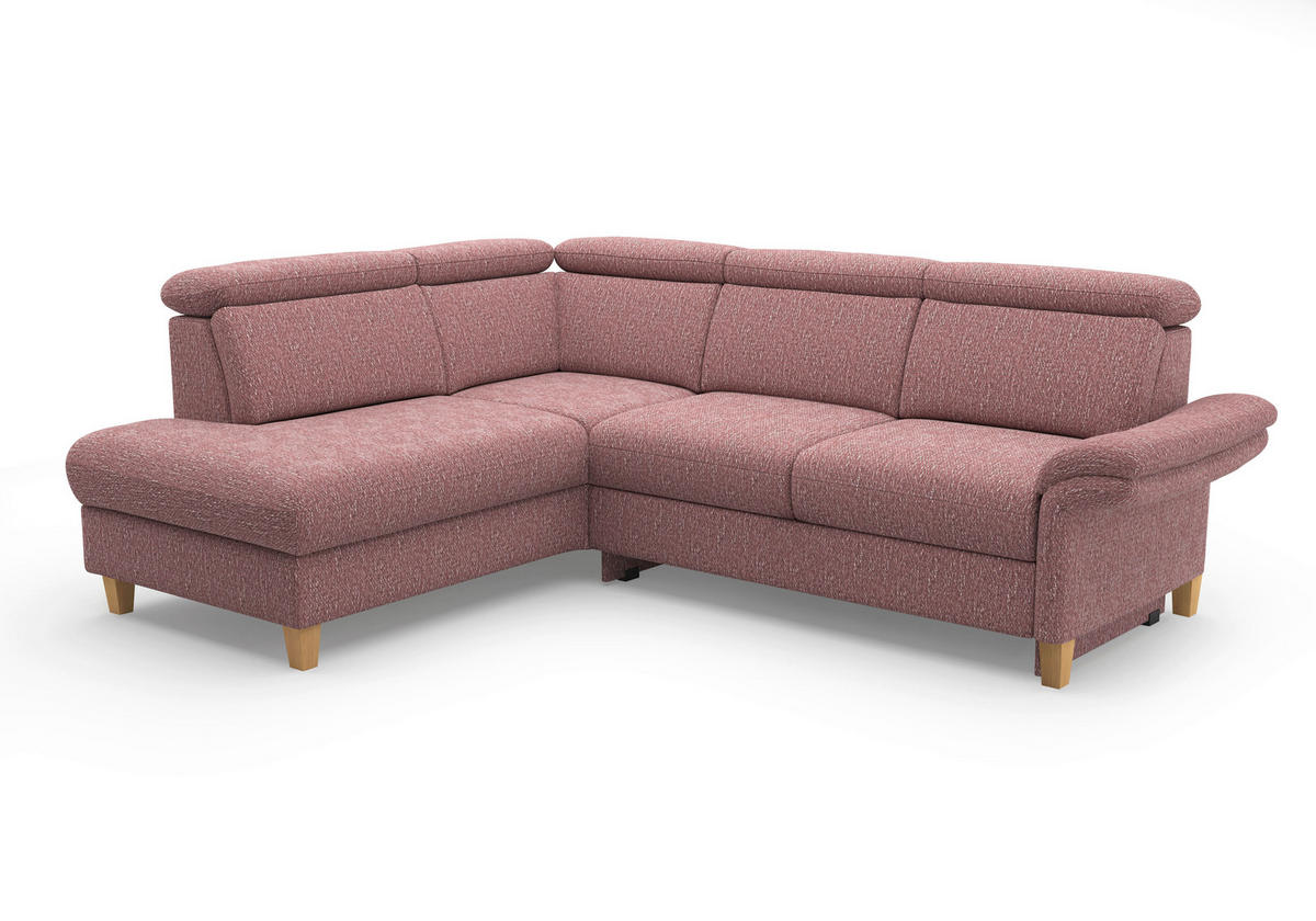 ECKSOFA GLENDALE E Aubergine Chenille  - Eichefarben/Aubergine, KONVENTIONELL, Holz/Textil (193/247cm) - Sit & More