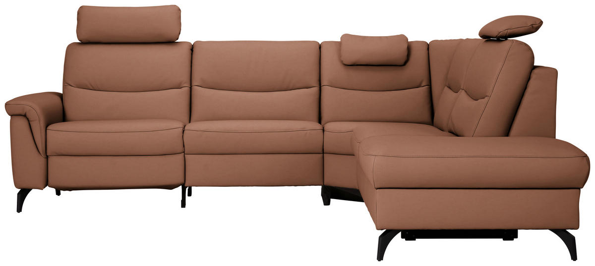 ECKSOFA  in Echtleder Haselnussfarben  280/249 cm  - Anthrazit/Haselnussfarben, Design, Leder/Metall (280/249cm) - Himolla Komfortklass