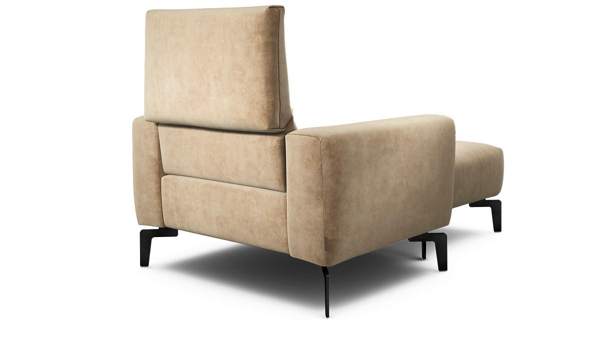 SESSELSET in Samt Sandfarben  - Sandfarben/Schwarz, Design, Textil/Metall (110/85/86-94cm) - SENSOO
