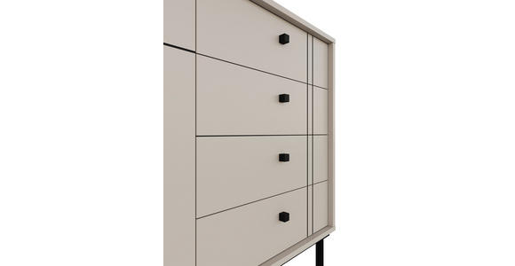 SIDEBOARD in 160,2/81,8/37 cm - Kaschmir/Schwarz, MODERN, Holzwerkstoff/Kunststoff (160,2/81,8/37cm) - Carryhome
