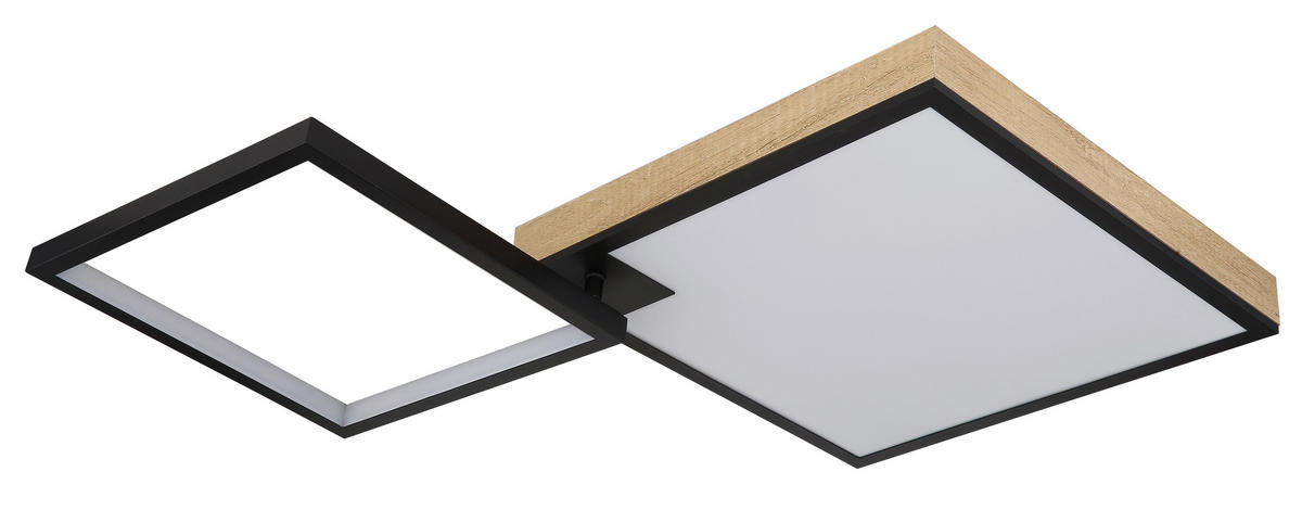 LED-DECKENLEUCHTE 40 W    85,5/55/10 cm  - Dunkelbraun/Opal, Design, Holzwerkstoff/Kunststoff (85,5/55/10cm) - Globo