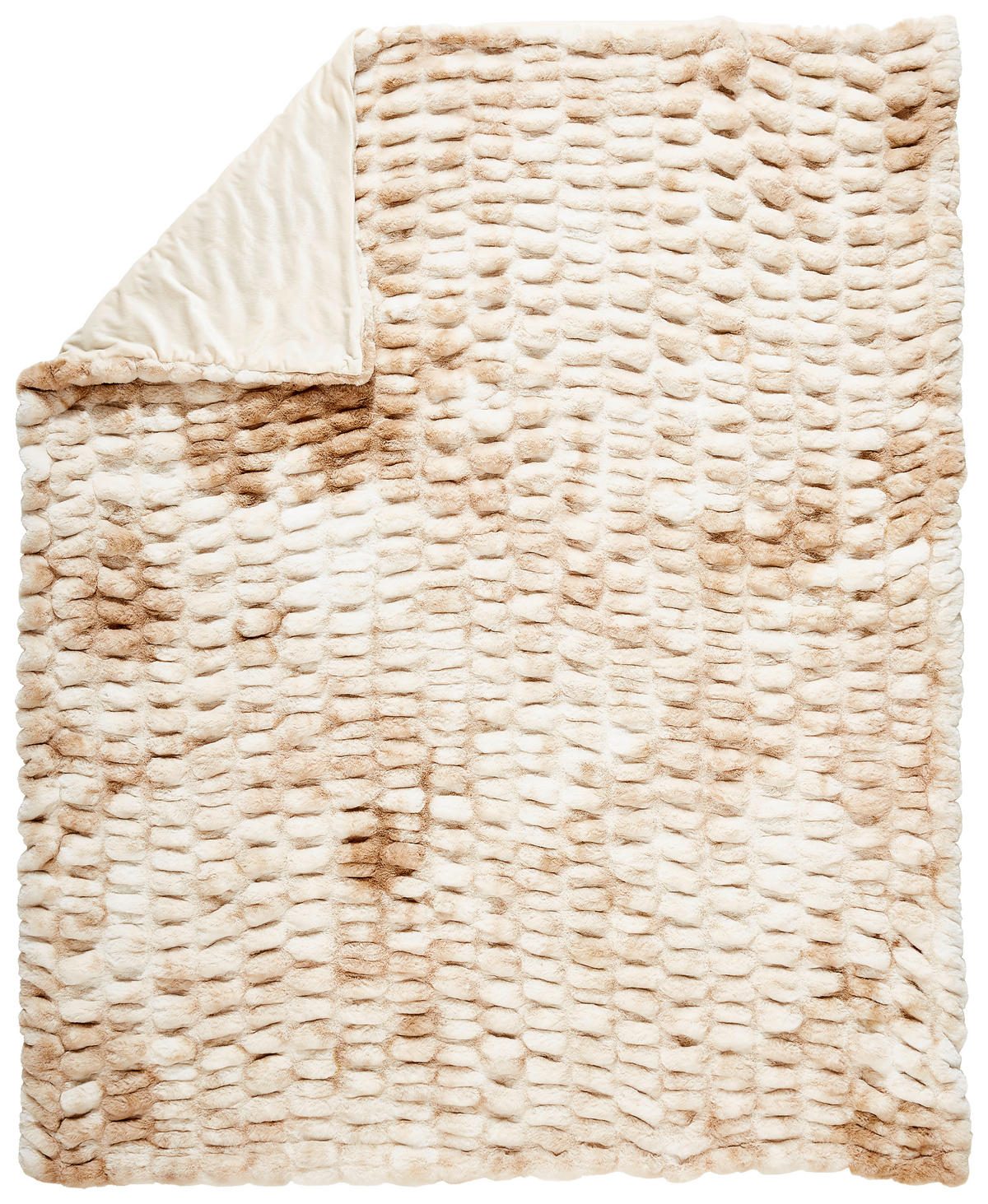 ĆEBE OD VEŠTAČKOG KRZNA 150/200 cm prirodna boja, bež  - prirodna boja/bež, Osnovno, tekstil (150/200cm) - Novel
