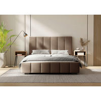 POLSTERBETT Lattenrost, Bettkasten 180/200 cm  in Taupe  - Taupe/Schwarz, Design, Holz/Kunststoff (180/200cm) - Boxxx