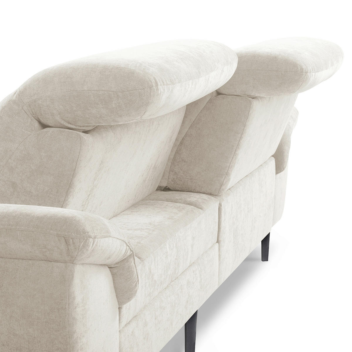 ECKSOFA  Webstoff Creme  - Creme/Schwarz, Design, Textil/Metall (268/195cm) - Livetastic