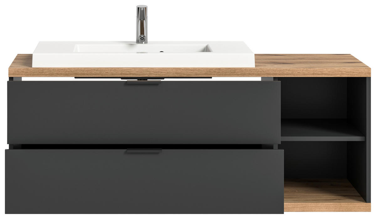 WASCHTISCHKOMBI 130 cm  - Eichefarben/Anthrazit, Basics, Holzwerkstoff/Kunststoff (130cm) - MID.YOU