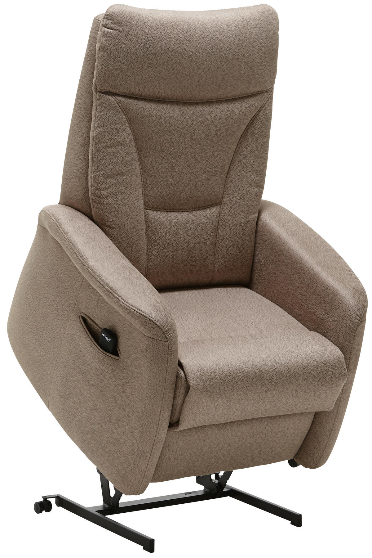 FERNSEHSESSEL  mit Relaxfunktion, Aufstehhilfe Mikrofaser Graubraun  - Graubraun/Schwarz, KONVENTIONELL, Textil (78/108/90cm) - Hukla